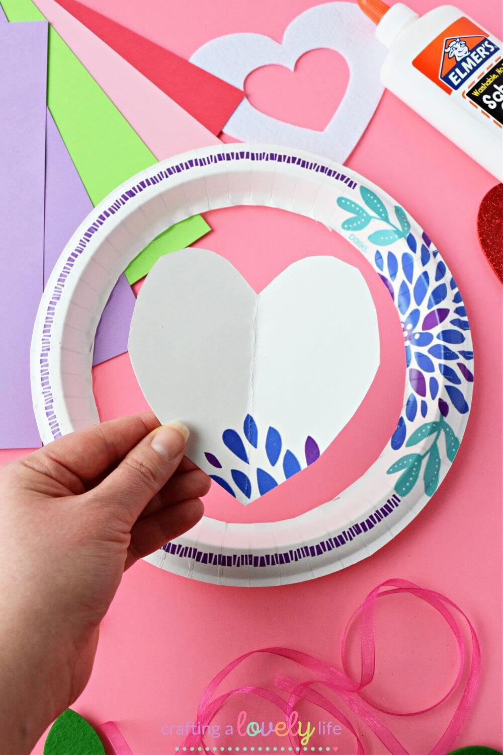 Valentine's Day Paper Plate Wreath