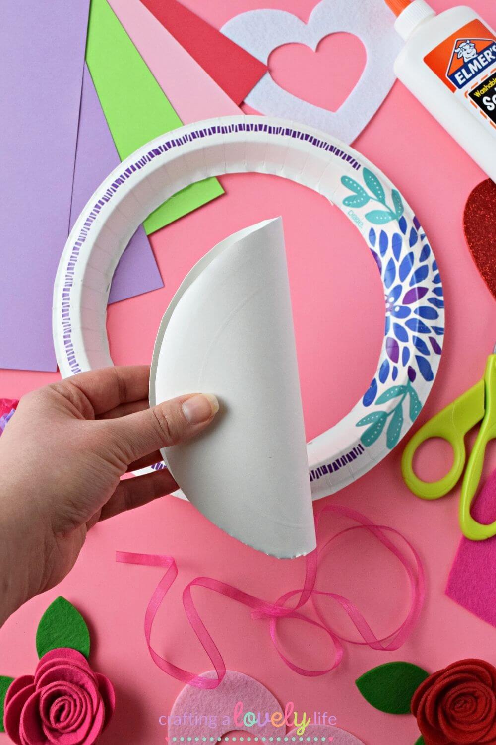 Valentine's Day Paper Plate Wreath