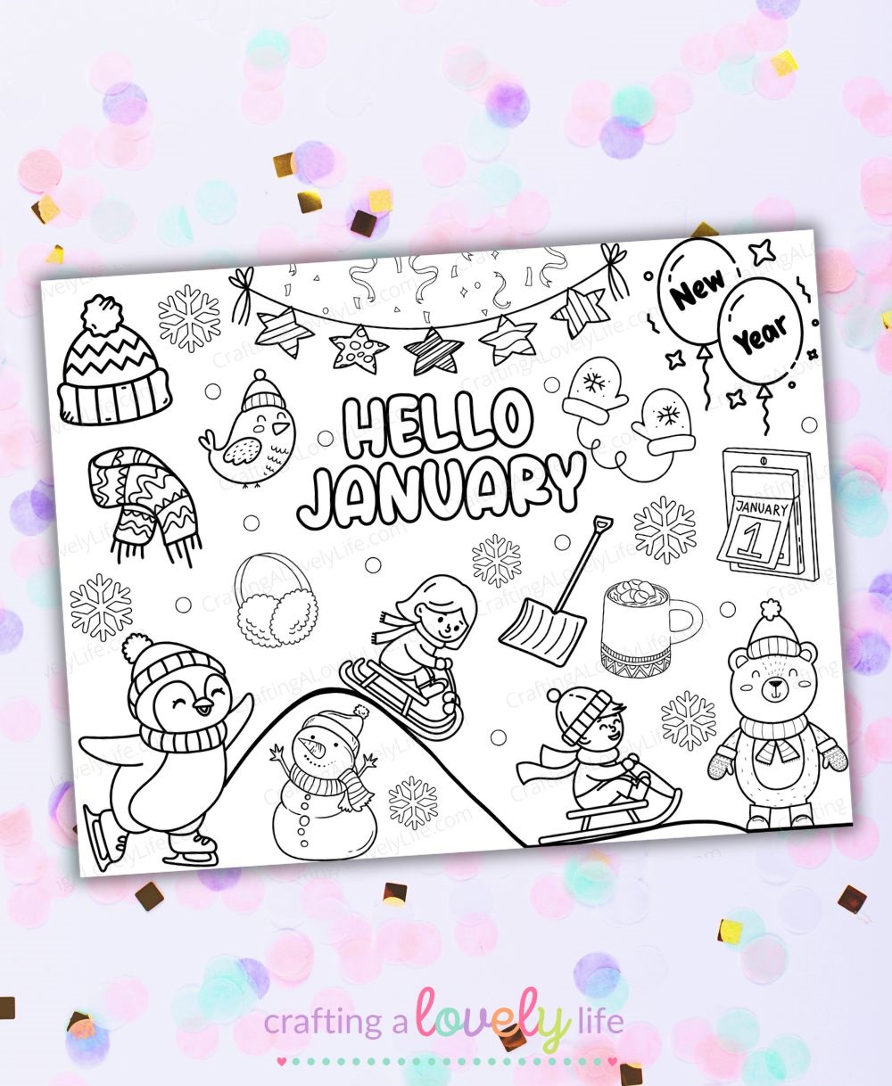 January Coloring Pages January - January Coloring Page