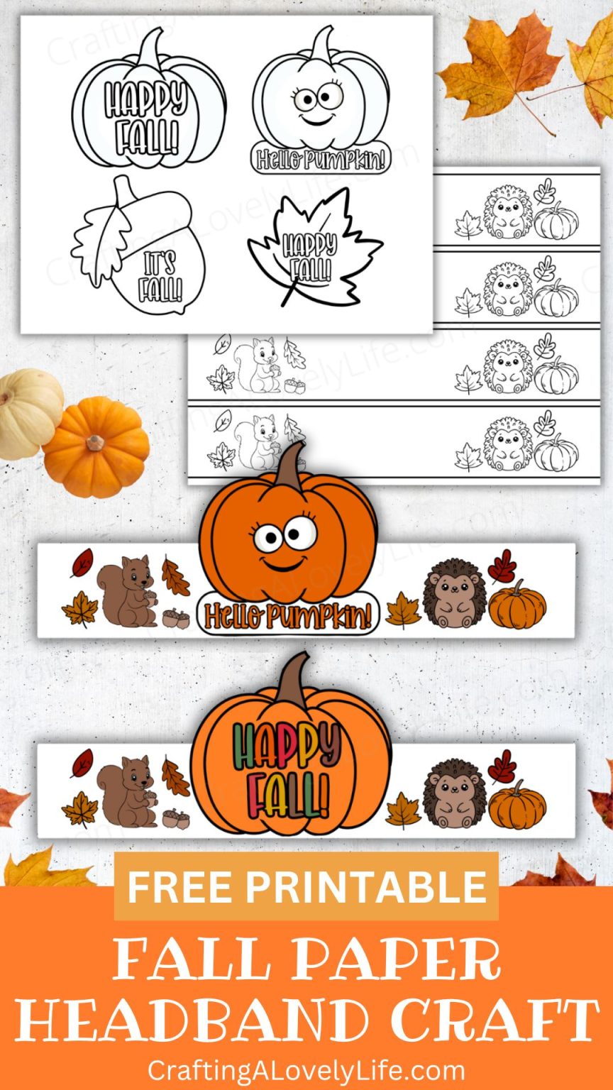 Free Printable Fall Paper Headband Craft for Kids